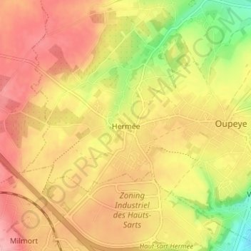 Carte topographique Hermée, altitude, relief