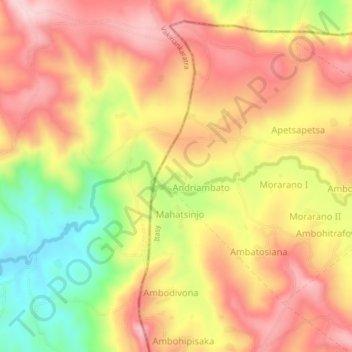 Carte topographique Ambatobe, altitude, relief
