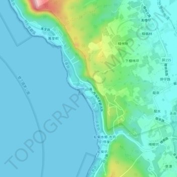 Carte topographique 山海, altitude, relief