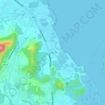 Carte topographique Ban Sa Pam, altitude, relief