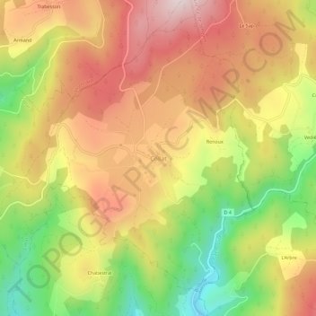 Carte topographique Collat, altitude, relief