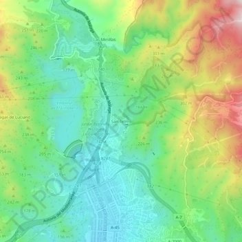 Carte topographique San Telmo, altitude, relief
