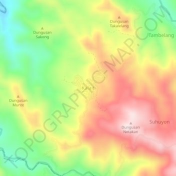Carte topographique Kalait, altitude, relief