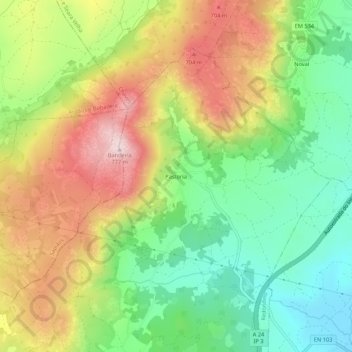 Carte topographique Pastoria, altitude, relief