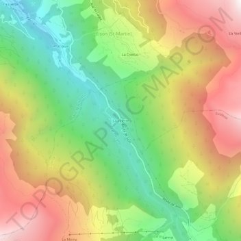 Carte topographique La Villette, altitude, relief