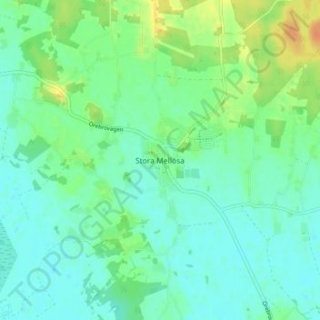 Carte topographique Stora Mellösa, altitude, relief