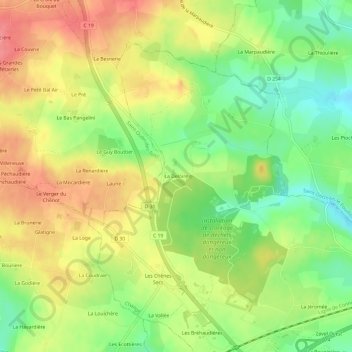 Carte topographique La Deloire, altitude, relief