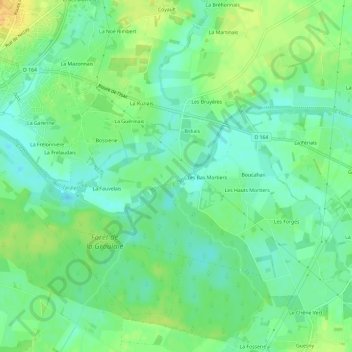 Carte topographique Cohignac, altitude, relief