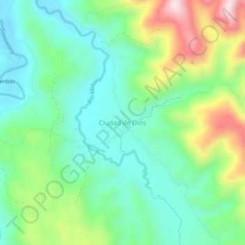 Carte topographique Ciudad de Dios, altitude, relief