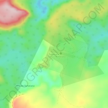 Carte topographique Surucucu, altitude, relief