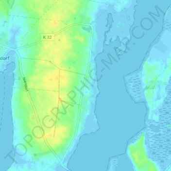 Carte topographique Malchow, altitude, relief