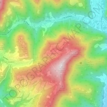 Carte topographique Vesalla, altitude, relief