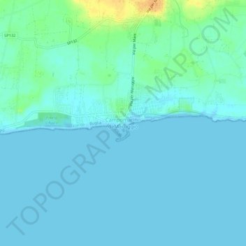 Carte topographique Campomarino di Maruggio, altitude, relief