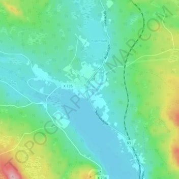 Carte topographique Ramsjö, altitude, relief