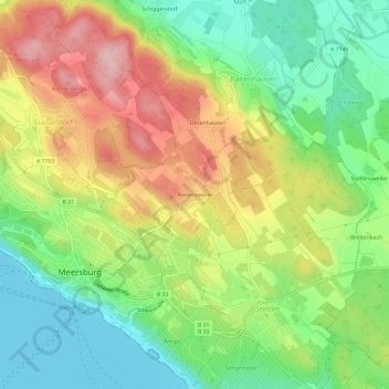 Carte topographique Riedetsweiler, altitude, relief