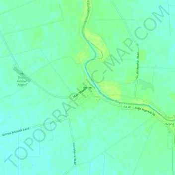 Carte topographique Grimes, altitude, relief