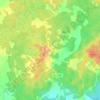 Carte topographique Strandböke, altitude, relief