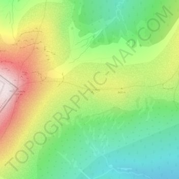 Carte topographique Dyatlov-rock, altitude, relief