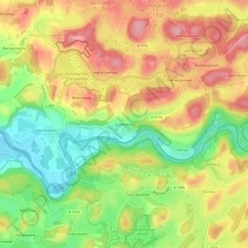 Carte topographique Summerau, altitude, relief