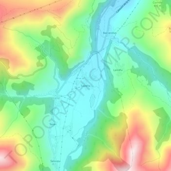 Carte topographique Sopeña, altitude, relief