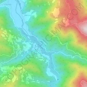 Carte topographique Kumköy, altitude, relief