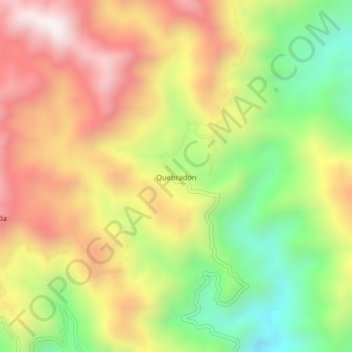 Carte topographique Quebradon, altitude, relief
