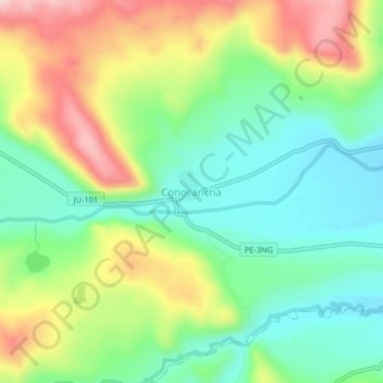 Carte topographique Conocancha, altitude, relief