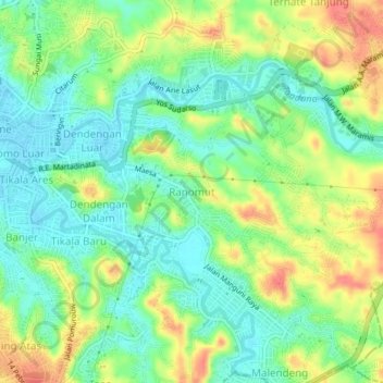 Carte topographique Ranomut, altitude, relief