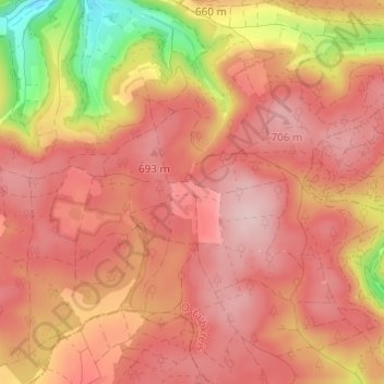 Carte topographique Tauchenweiler, altitude, relief
