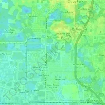 Carte topographique Rose Harbor, altitude, relief