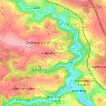 Carte topographique Kleinetzenberg, altitude, relief