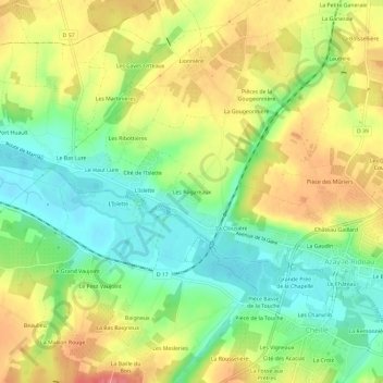 Carte topographique Les Rogareaux, altitude, relief