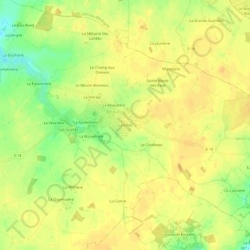 Carte topographique La Croix, altitude, relief