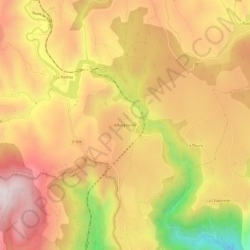 Carte topographique Albespeyres, altitude, relief