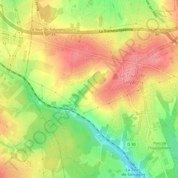 Carte topographique Les Hormets, altitude, relief