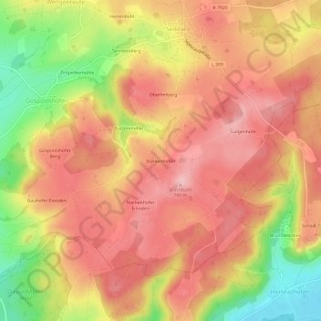 Carte topographique Starkenhofen, altitude, relief