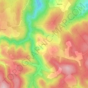 Carte topographique Espradels, altitude, relief