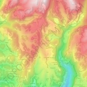 Carte topographique Grietz, altitude, relief