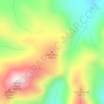Carte topographique Little Marcy, altitude, relief