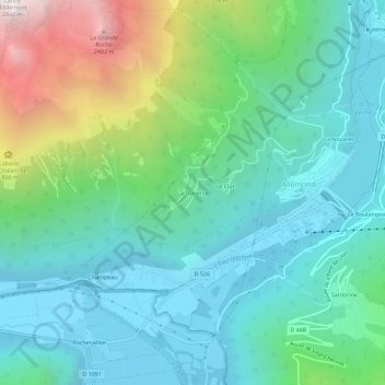 Carte topographique La Traverse, altitude, relief