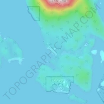 Carte topographique Kakawis, altitude, relief