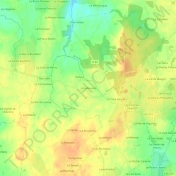 Carte topographique La Labourais, altitude, relief