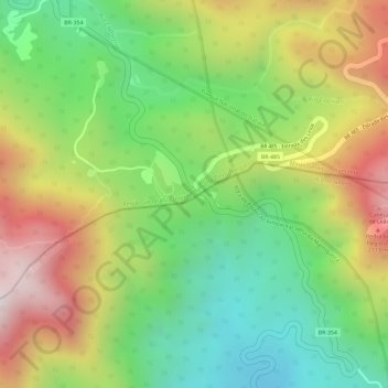 Carte topographique Alto da Serra, altitude, relief