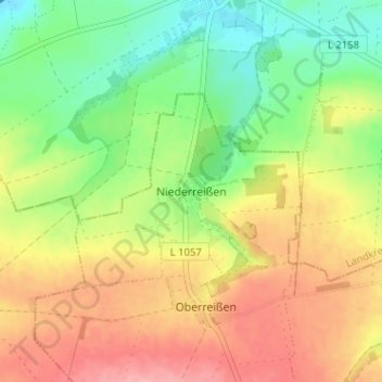 Carte topographique Niederreißen, altitude, relief