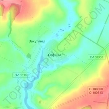 Carte topographique Софійка, altitude, relief
