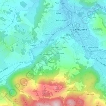 Carte topographique La Caire, altitude, relief