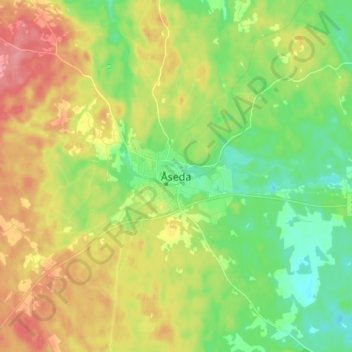 Carte topographique Åseda, altitude, relief