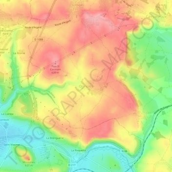 Carte topographique Ortholès, altitude, relief