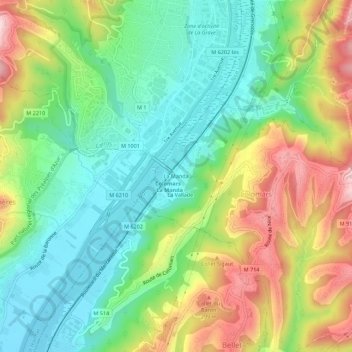 Carte topographique La Manda, altitude, relief