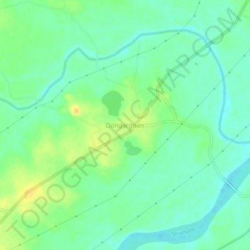 Carte topographique Dongargoan, altitude, relief